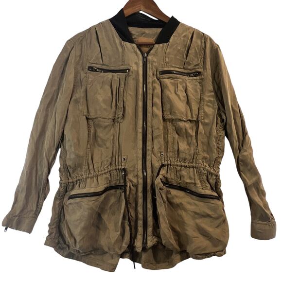 Blank NYC Utility Flowy Olive Green Lightweight Jacket Sz SM - Picture 1 of 8